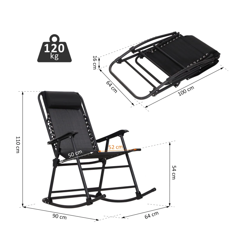 Outsunny Schommelstoel schommelbank schommelligbed schommelstoel inklapbaar tot 120 kg