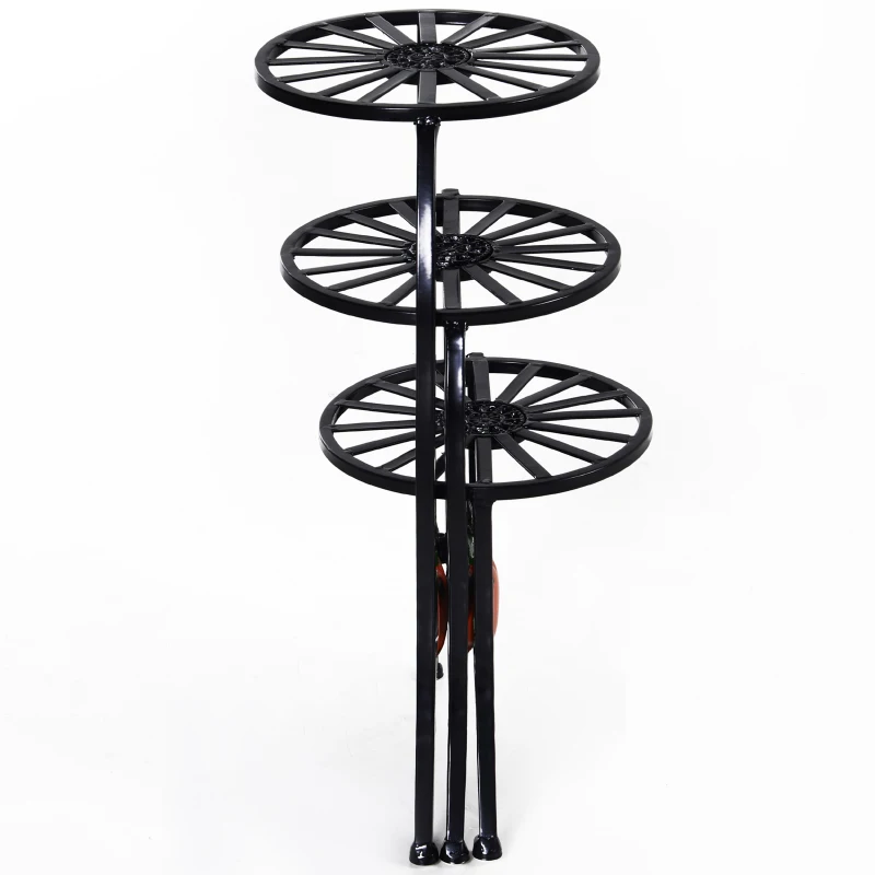 bloementrap plantenrek 3 verdiepingen plantenstandaard retro design decoratie metaal