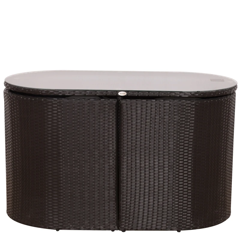 Outsunny exclusieve 7-delige bistroset van poly-rotan