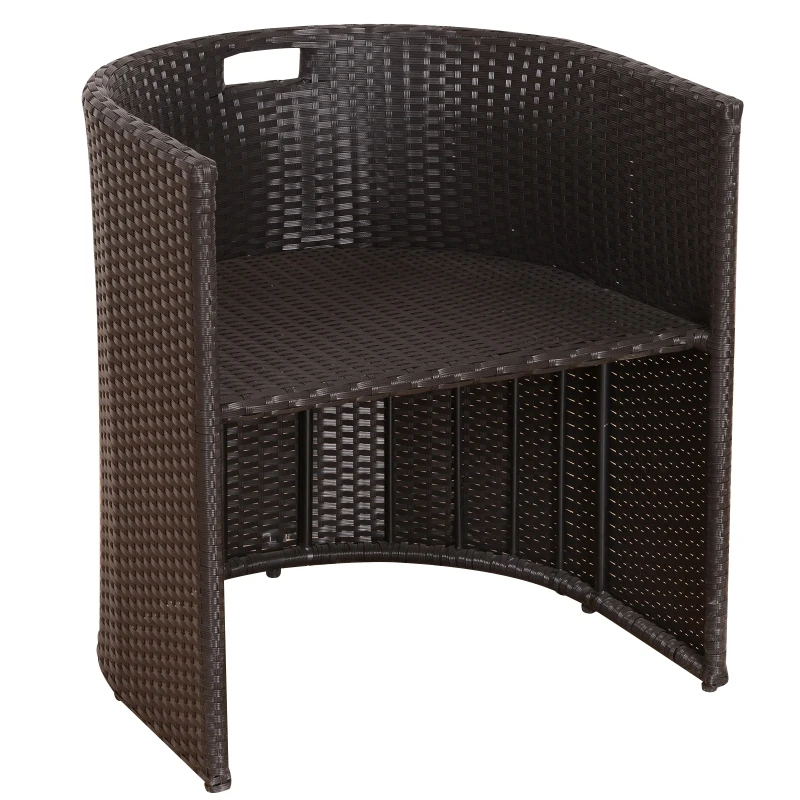 Outsunny exclusieve 7-delige bistroset van poly-rotan