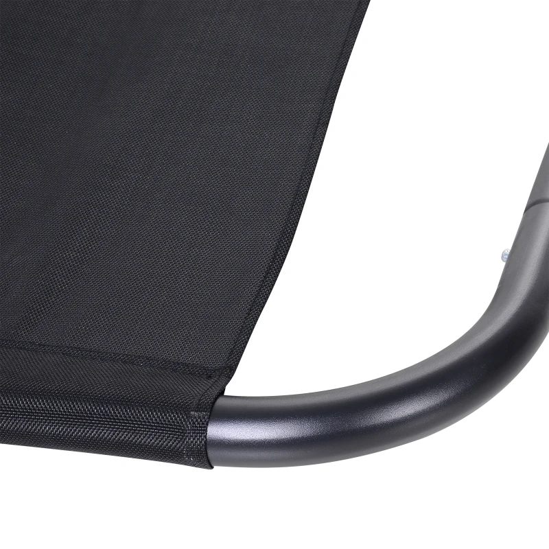 Schommelstoel met kussen schommelstoel tuinstoel relax lounger netstof zwart