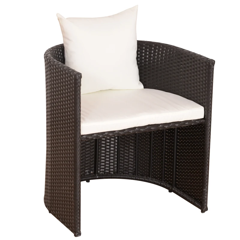 Outsunny exclusieve 7-delige bistroset van poly-rotan