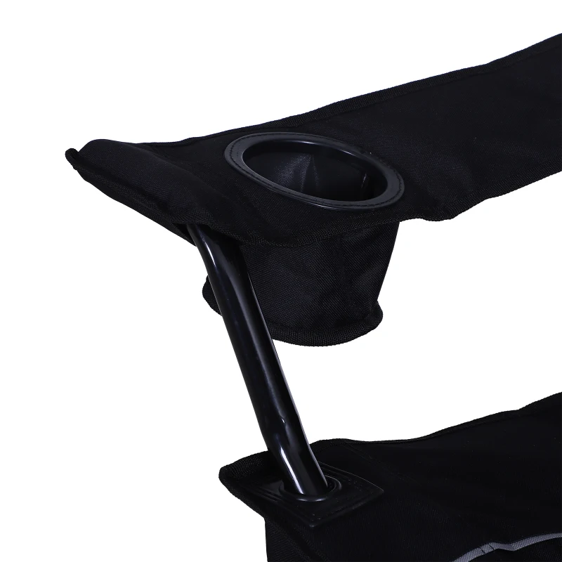 Visstoel klapstoel campingstoel met luifel bekerhouder Oxford zwart