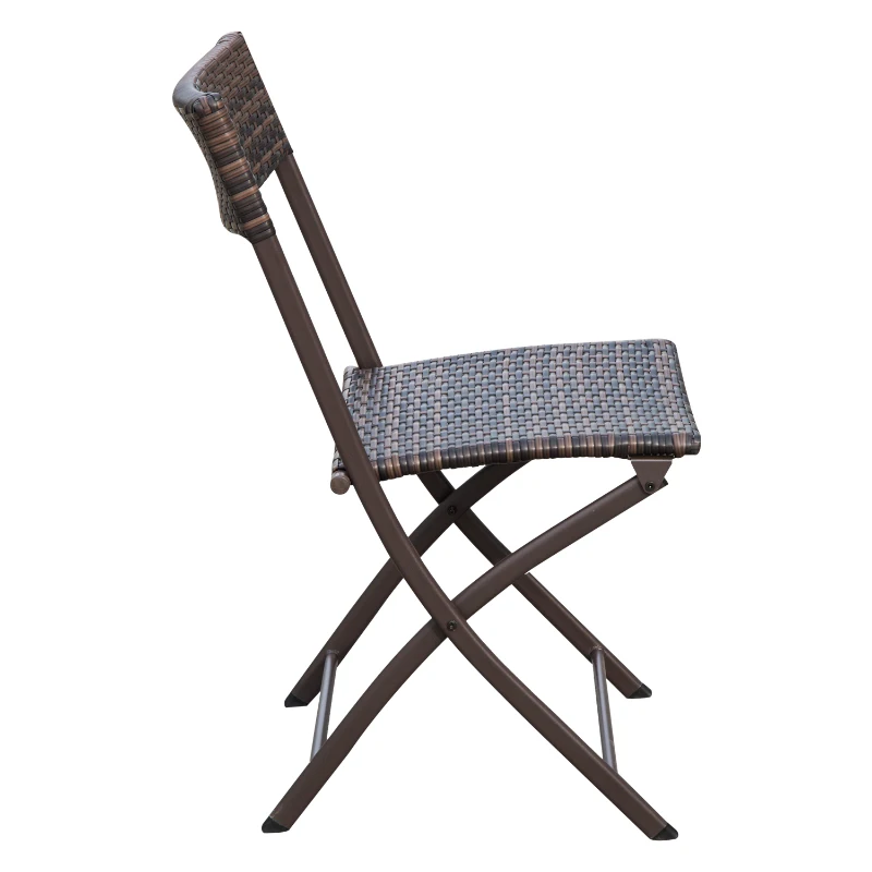 Outsunny® bistroset balkonset tuinset 3-delig poly-rotan inklapbaar bruin