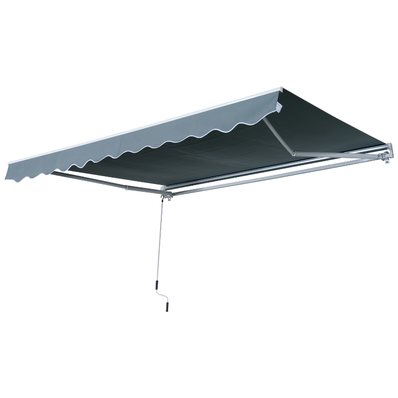 Luifel handslinger knikarmluifel zonwering balkon aluminium 4 x 2,5 m 2 kleuren
