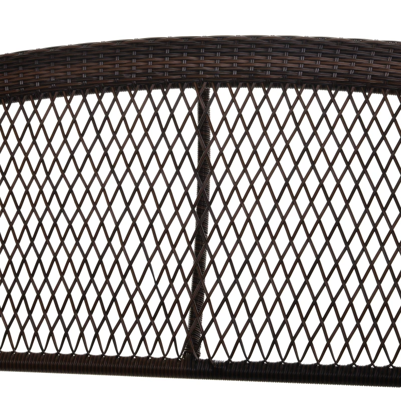 Outsunny Tuinschommel schommelbank tuinbank voor 2 personen terras rotan bruin