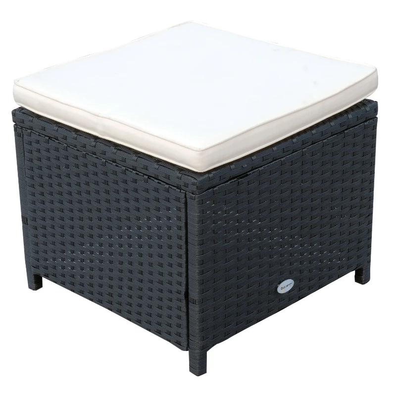 Outsunny Poly-rotan zitgroep 27-delig Zitset met kussens, tuinmeubelen in zwart aluminium