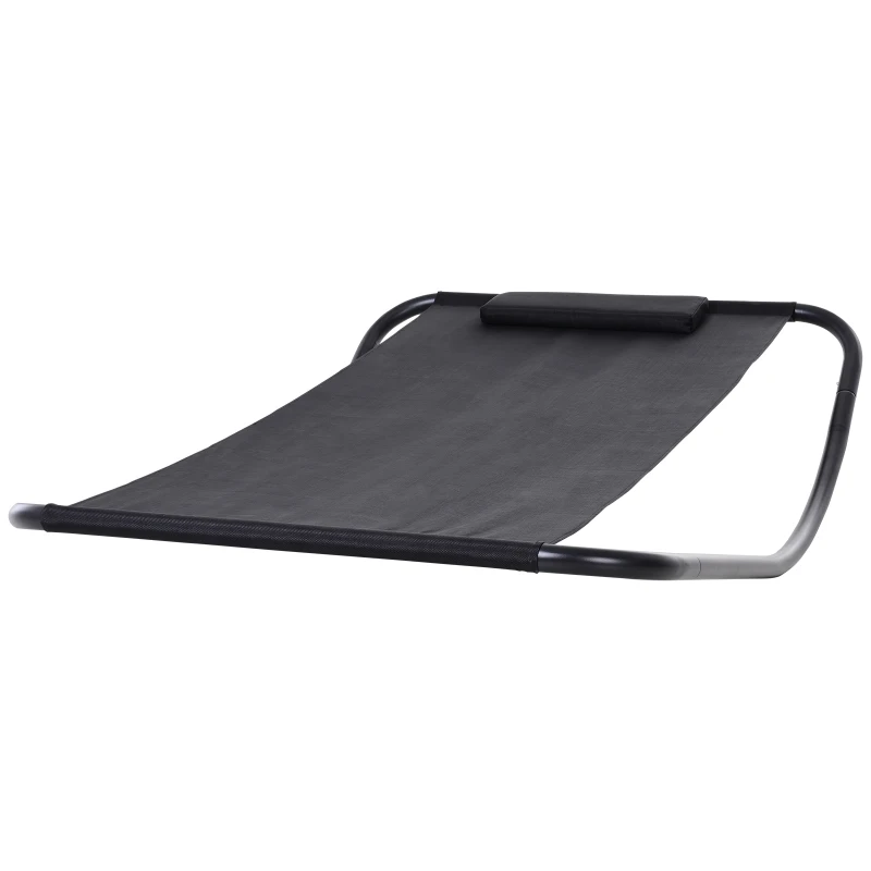 Schommelstoel met kussen schommelstoel tuinstoel relax lounger netstof zwart