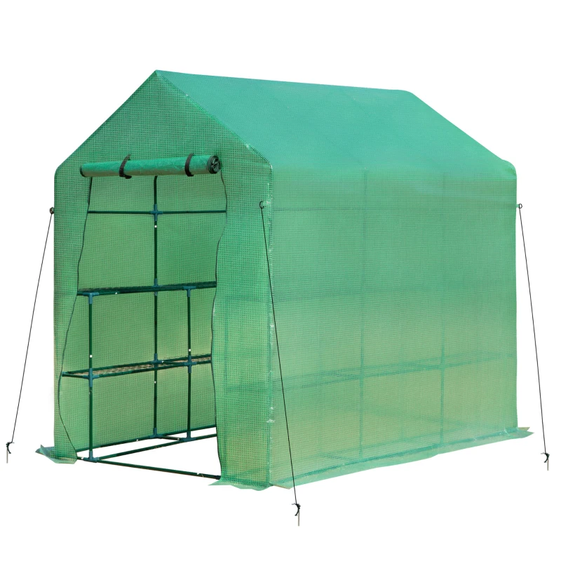 Outsunny Kas broeikas bloemenrek koude frame tomaten kamerplant huis voor tuin