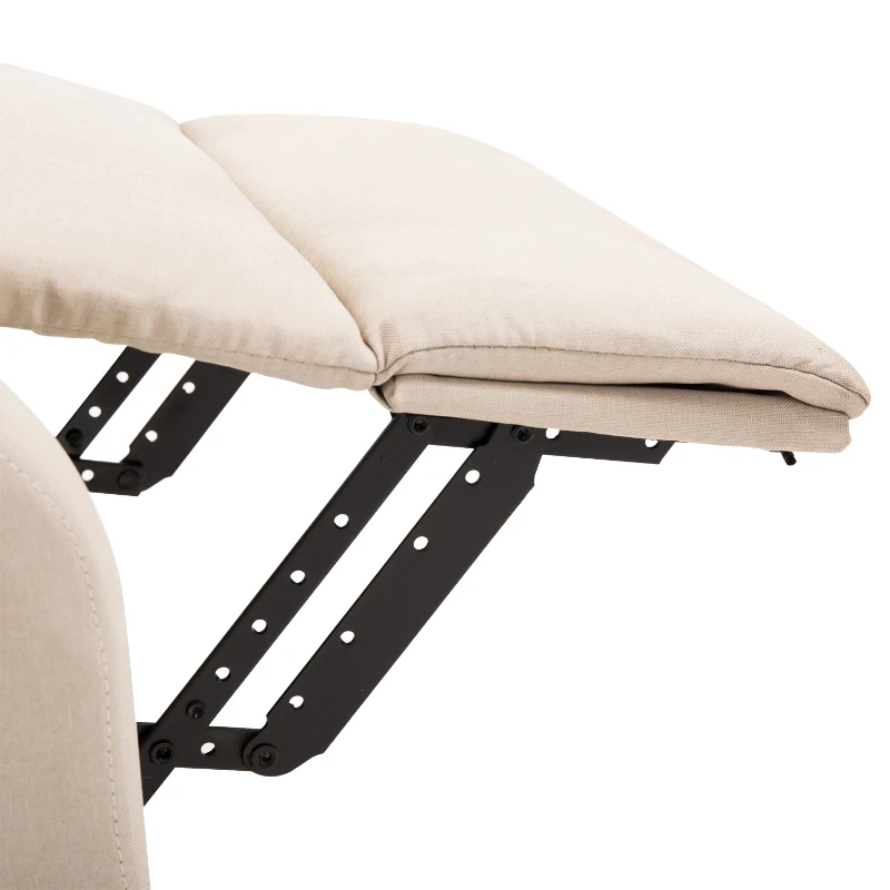 HOMCOM relaxstoel tv-stoel met elektrische opstahulp linnen hout schuimstof crème 72,5 x 94 x 109 cm