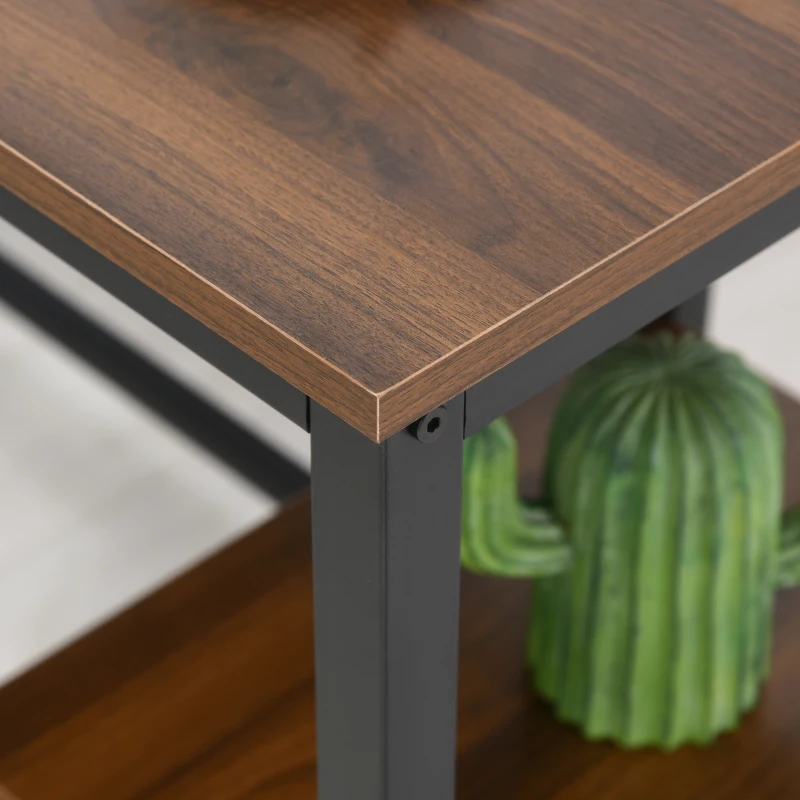 HOMCOM Computertafel L-vormig hoekbureau MDF + stalen bureau 150 x 150 x 76cm