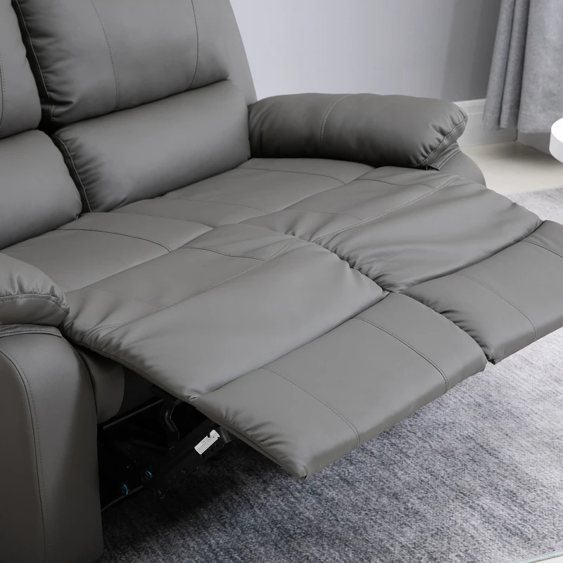HOMCOM Dubbele bank verstelbare rugleuningen relaxstoel relaxfauteuil houten poten PU 3 kleuren