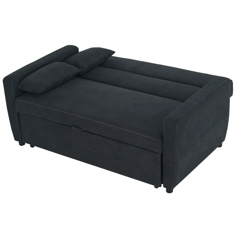 HOMCOM slaapbank, opklapbare bank, 2-zits stoffen bank, slaapbank, bank met slaapfunctie, bankstel, verstelbare hoek 148 x 82 x 89 cm(m-5)