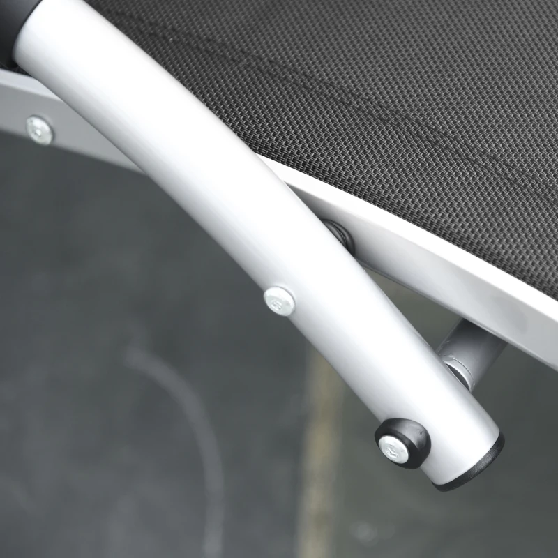 Outsunny Tuinstoelen met kussens ligbed relaxstoel ergonomisch aluminium Texteline