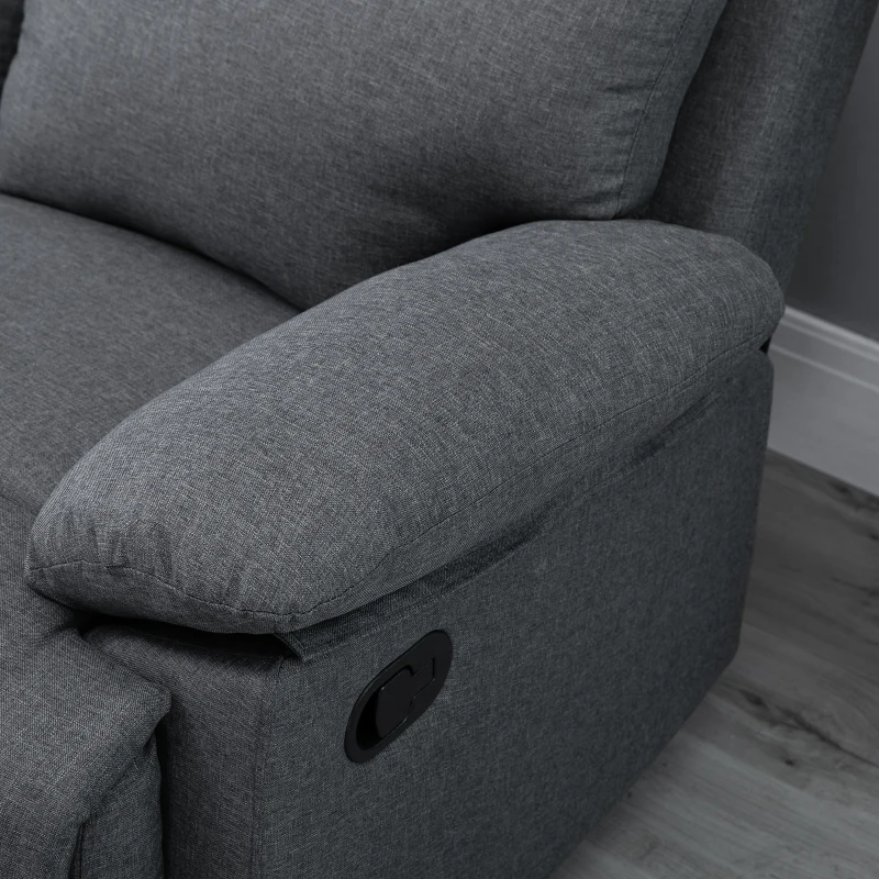 HOMCOM 3-zits tv-bank bank relaxbank ligfunctie 180° verstelbare stoffen bank