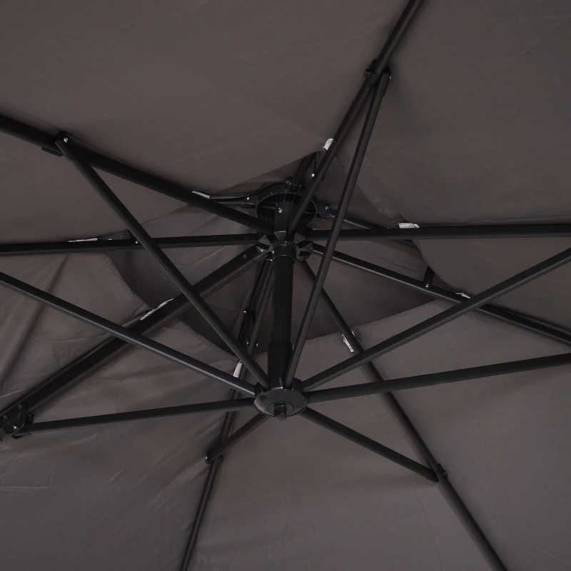 Parasol UV50+ zweefparasol en 4 gewichten inclusief beschermhoes aluminium