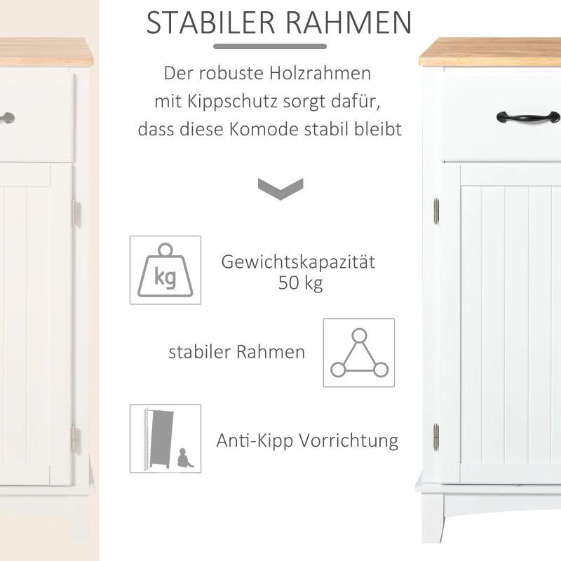 HOMCOM Keukenkast dressoir met 2 lades, legplank verstelbare opbergkast