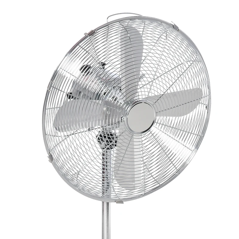 HOMCOM Statiefventilator ventilator in hoogte verstelbaar 3 snelheden staal zilver