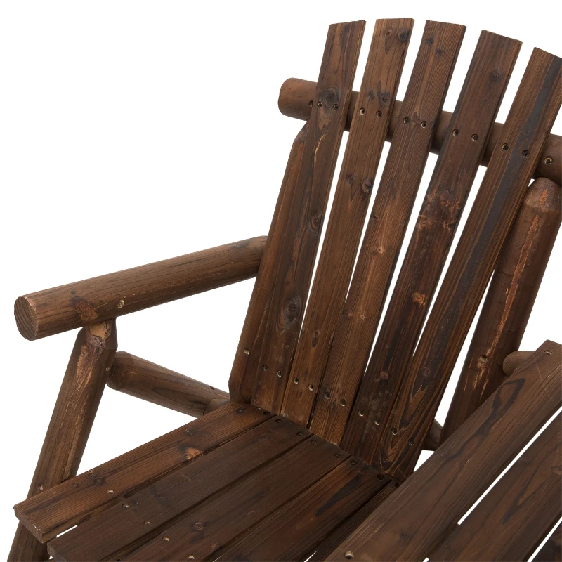 Outsunny Tuinbank met tafel tuinmeubel zitbank 2 stoelen massief hout bruin