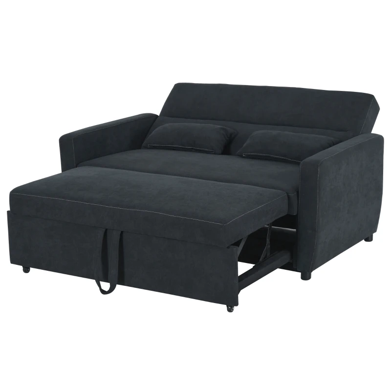 HOMCOM slaapbank, opklapbare bank, 2-zits stoffen bank, slaapbank, bank met slaapfunctie, bankstel, verstelbare hoek 148 x 82 x 89 cm(m-6)