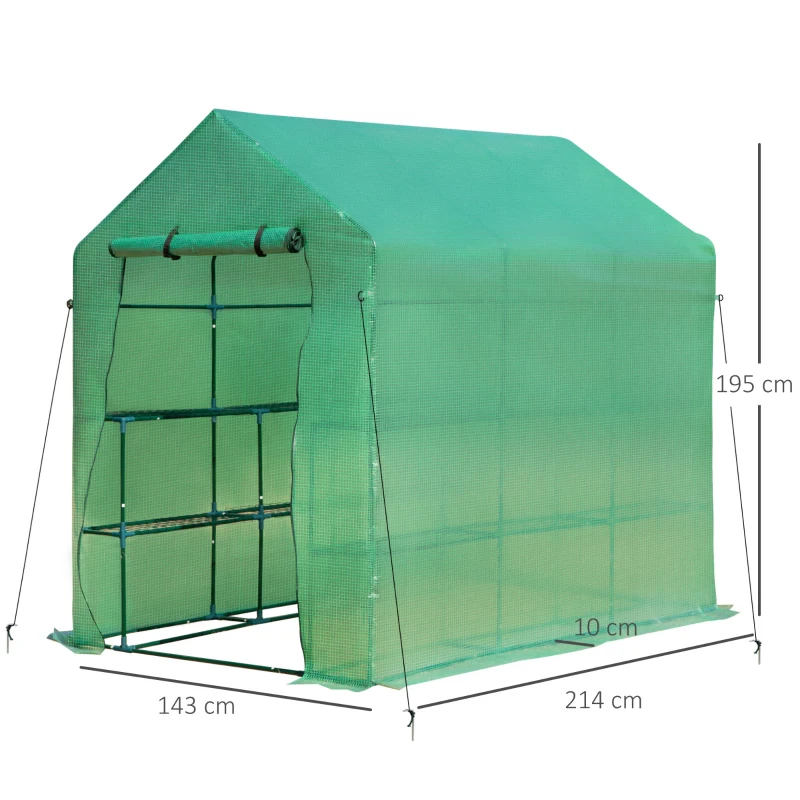 Outsunny Kas broeikas bloemenrek koude frame tomaten kamerplant huis voor tuin