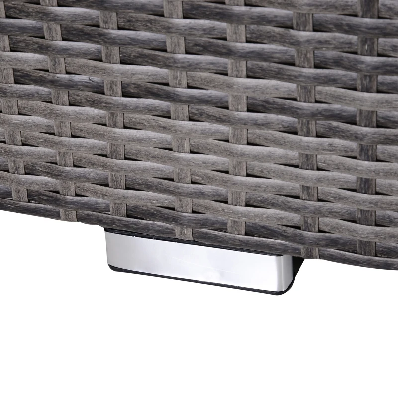 Outsunny driedelige tuinset zitgroep koffietafel opbergruimte in 5 stappen verstelbare rugleuning PE