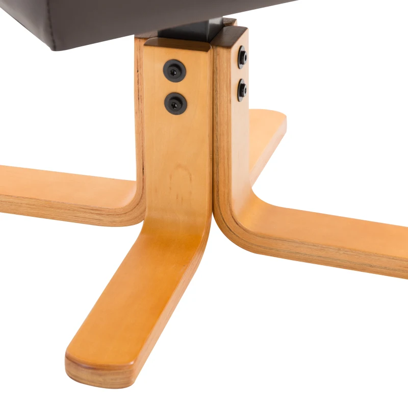HOMCOM Relaxstoel met kruk tv-stoel 360° draaibaar ligfunctie hout bruin(m-13)