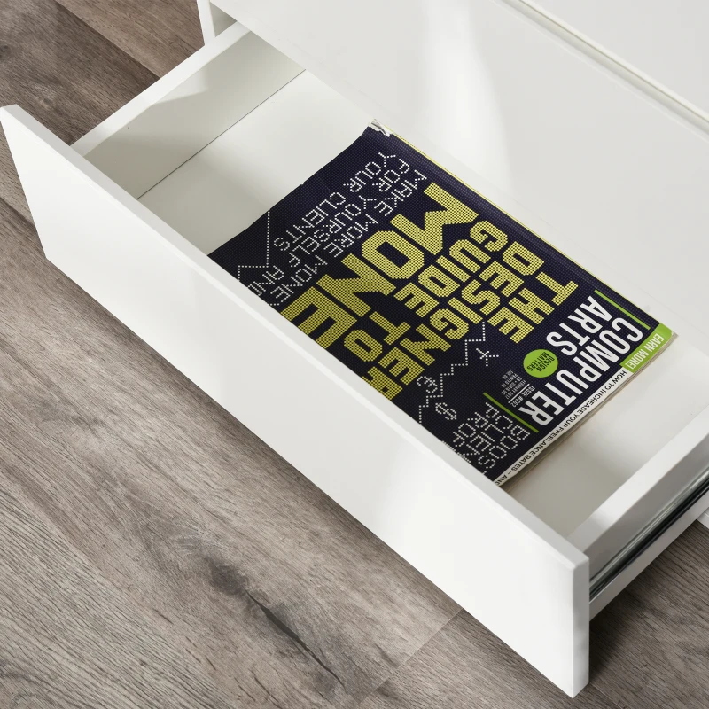 HOMCOM Ladenkast bureaukast met 4 uitneembare lades kogelgelagerde geleiders