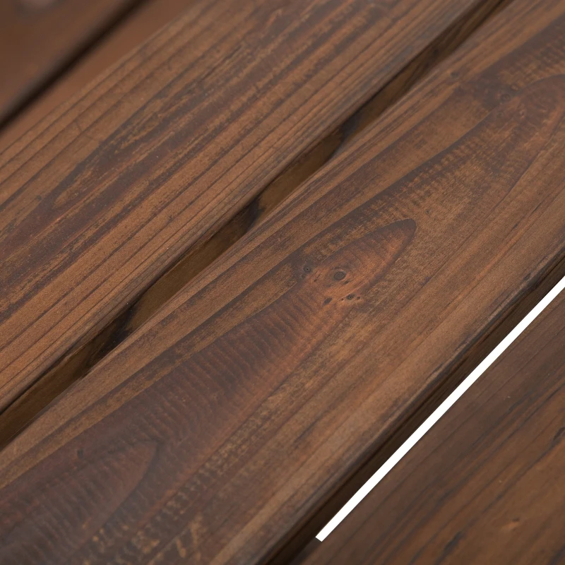 Outsunny Tuinbank met tafel tuinmeubel zitbank 2 stoelen massief hout bruin