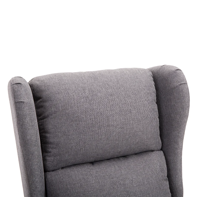 HOMCOM® relaxstoel tv-stoel met elektrische opstahulp linnen hout schuimstof grijs 72,5 x 94 x 109 cm | Aosom.nl(m-11)