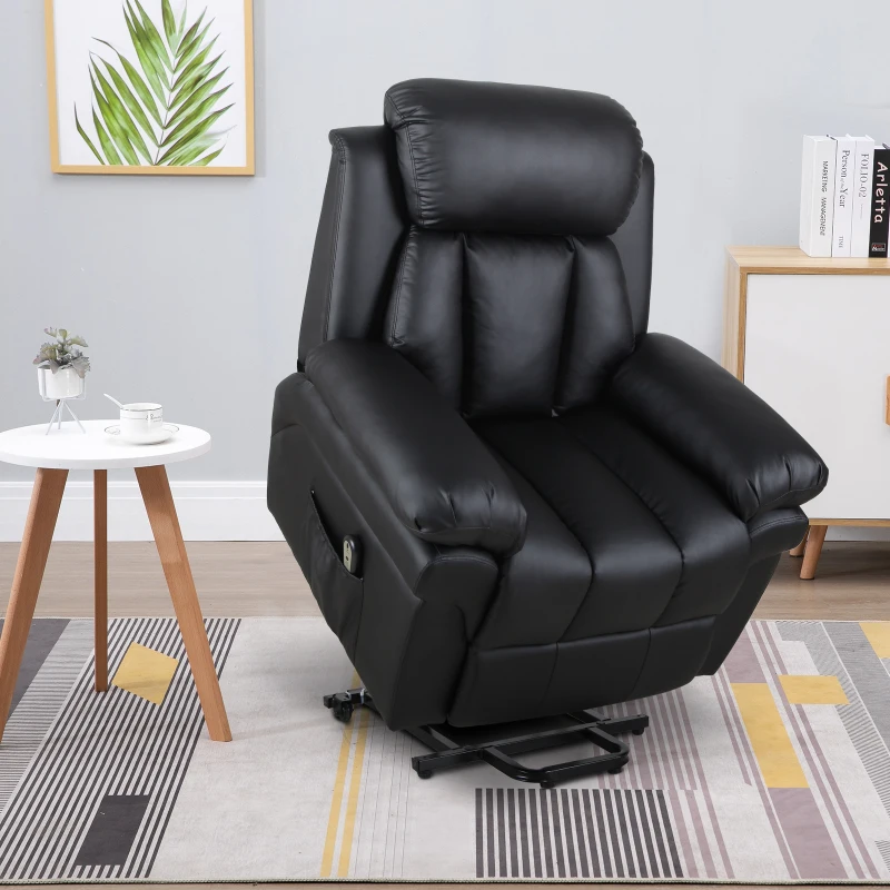 HOMCOM elektrische tv-stoel opstastoel relaxfauteuil fauteuil met opstahulp zwart 96 l x 93 b x 103 h cm