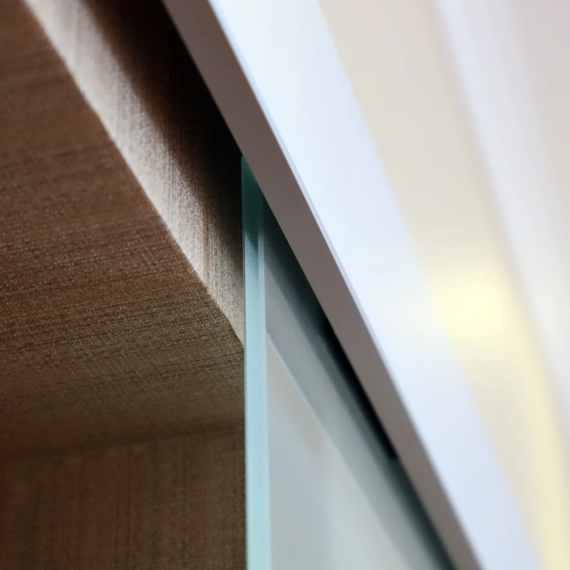 HOMCOM glazen schuifdeur schuifdeur deur kamerdeur met handgreep eenzijdig gesatineerd met stroken 2050 x 900 mm