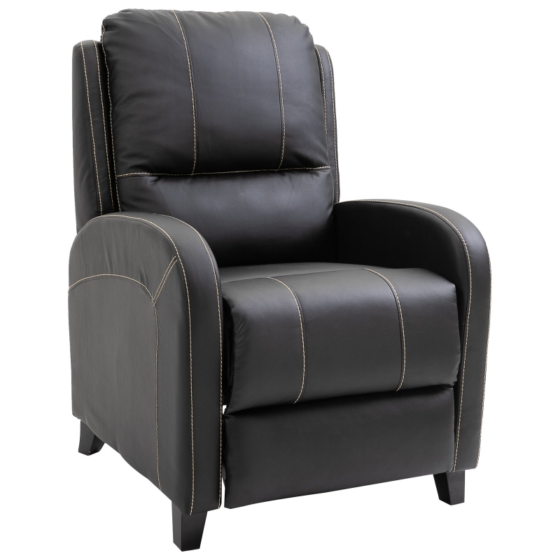 HOMCOM® massagestoel met voetsteun en verwarmingsfunctie | relaxstoel | zwart | 70 x 93 x 100 cm