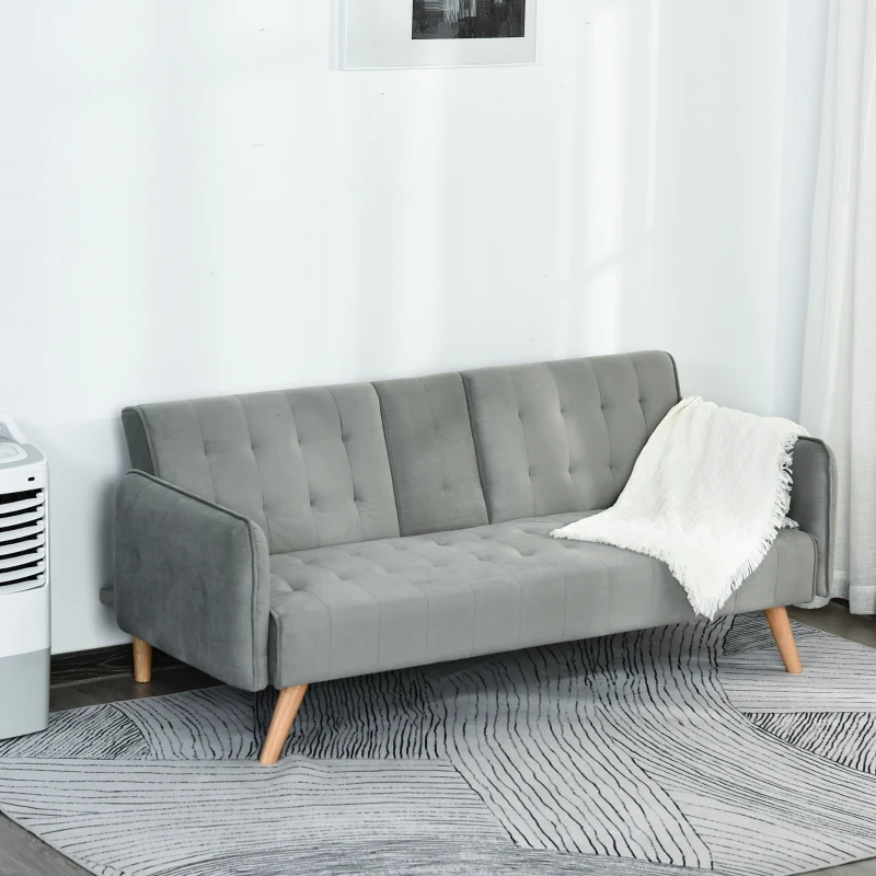 HOMCOM slaapbank opklapbare bank 3-zitsbank in stof