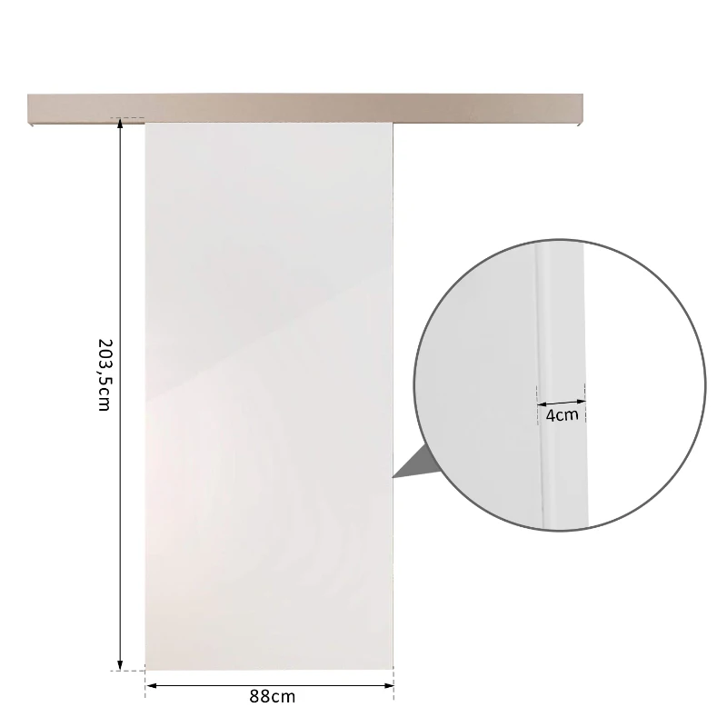 HOMCOM Houten schuifdeur schuifdeur deur kamerdeur schuifsysteem hout 2035x880x40mm 2 kleuren