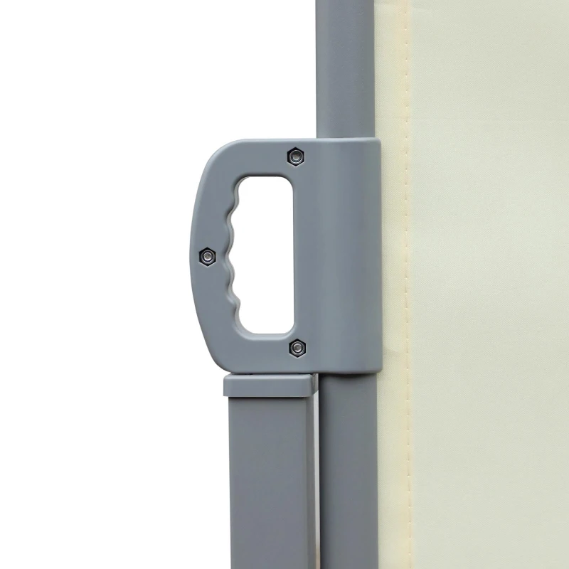 Outsunny dubbelzijdige zijluifel, privacy- en zonwering, polyester, crème