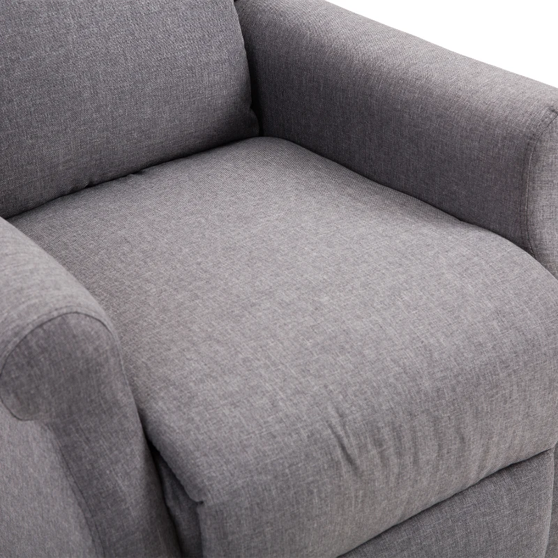 HOMCOM® relaxstoel tv-stoel met elektrische opstahulp linnen hout schuimstof grijs 72,5 x 94 x 109 cm | Aosom.nl(m-8)