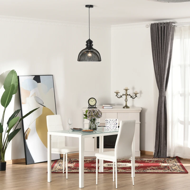 HOMCOM plafondlamp pendellamp hanglamp industrieel moderne stijl zwart