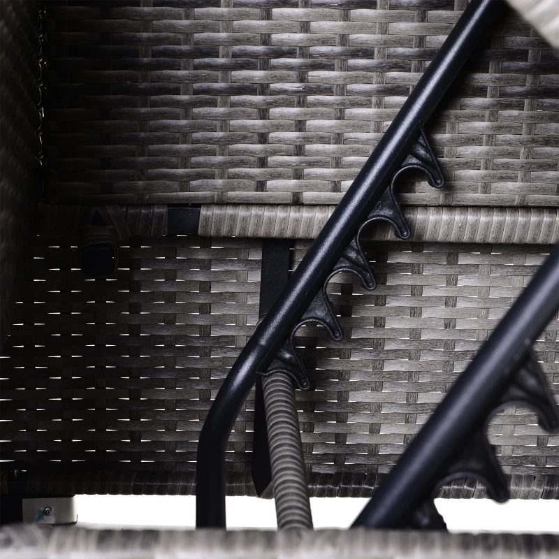 Outsunny driedelige tuinset zitgroep koffietafel opbergruimte in 5 stappen verstelbare rugleuning PE