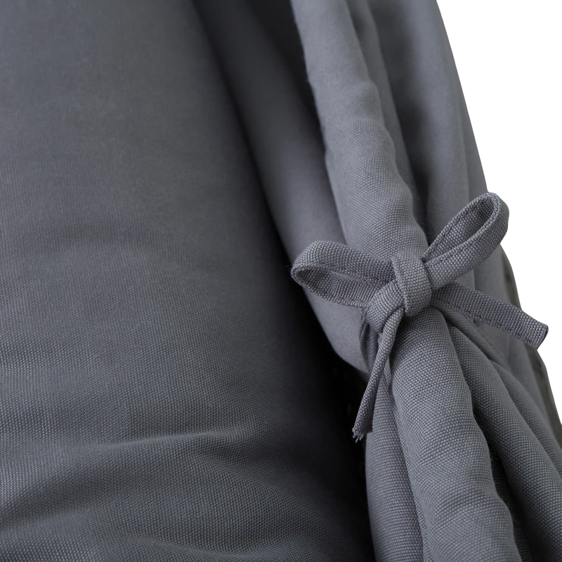 Outsunny Rotan loungeset zitgroep met zonnedak, kussens en bijzettafel metaal