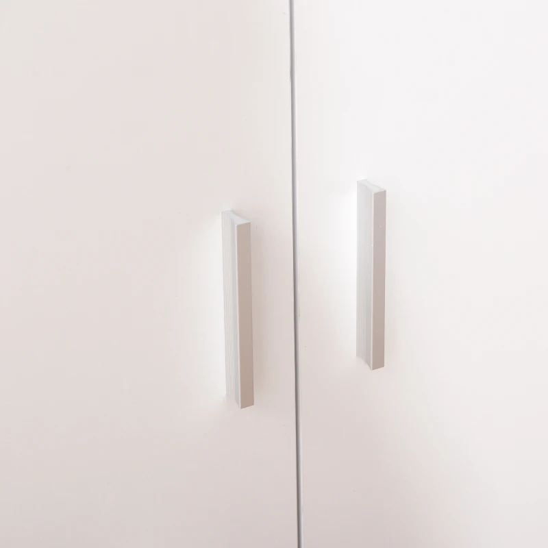 HOMCOM L-vormig / I-vormig bureau, computerbureau, hoekbureau, roestvrij staal, wit