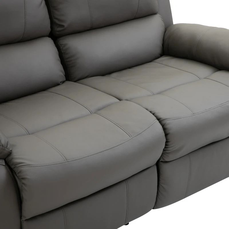 HOMCOM Dubbele bank verstelbare rugleuningen relaxstoel relaxfauteuil houten poten PU 3 kleuren