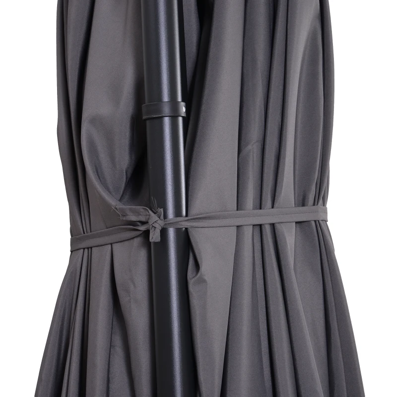 parasol met zwengel dubbele parasol tuinparasol zonwering metaal grijs