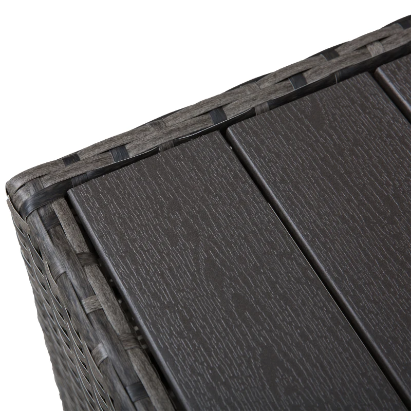 Outsunny Rotan loungeset zitgroep met zonnedak, kussens en bijzettafel metaal