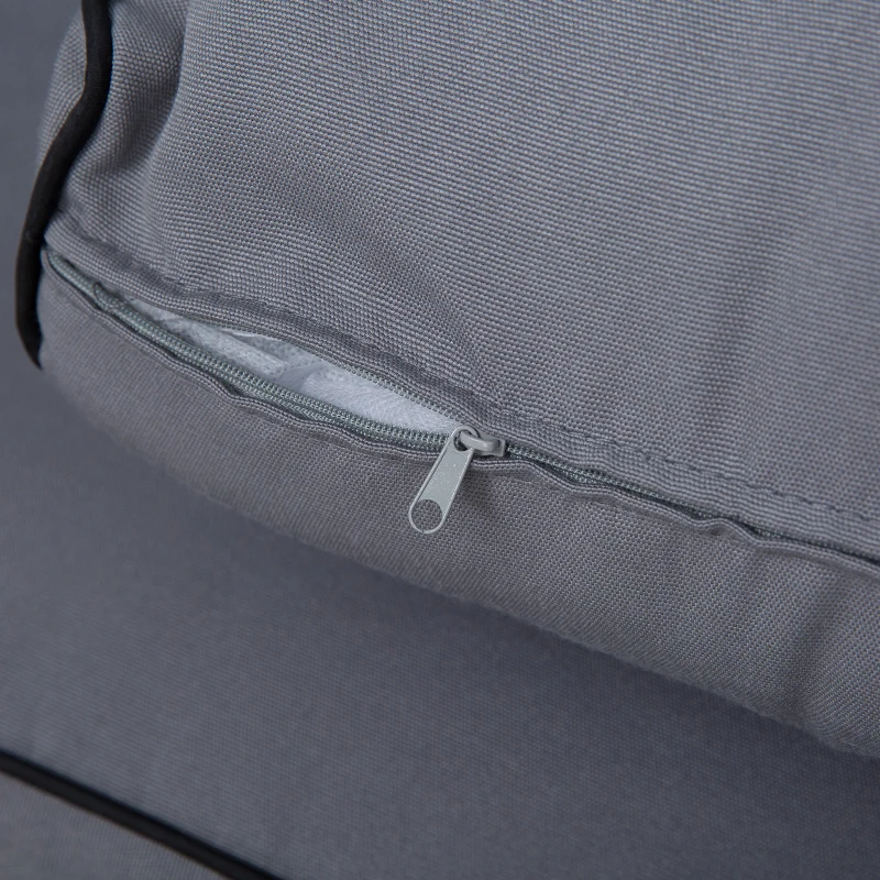 Outsunny Rotan loungeset zitgroep met zonnedak, kussens en bijzettafel metaal