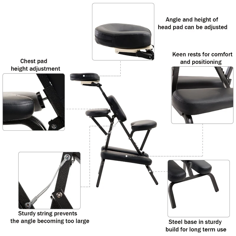 HOMCOM Foldable Massage Chair, Steel-Black