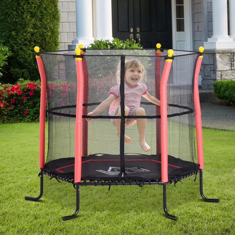 HOMCOM Mini Trampoline, 5ft -Red