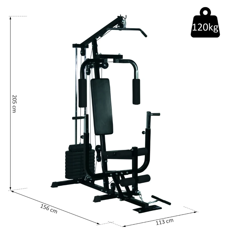 HOMCOM Fitness Multi Workstation-Black