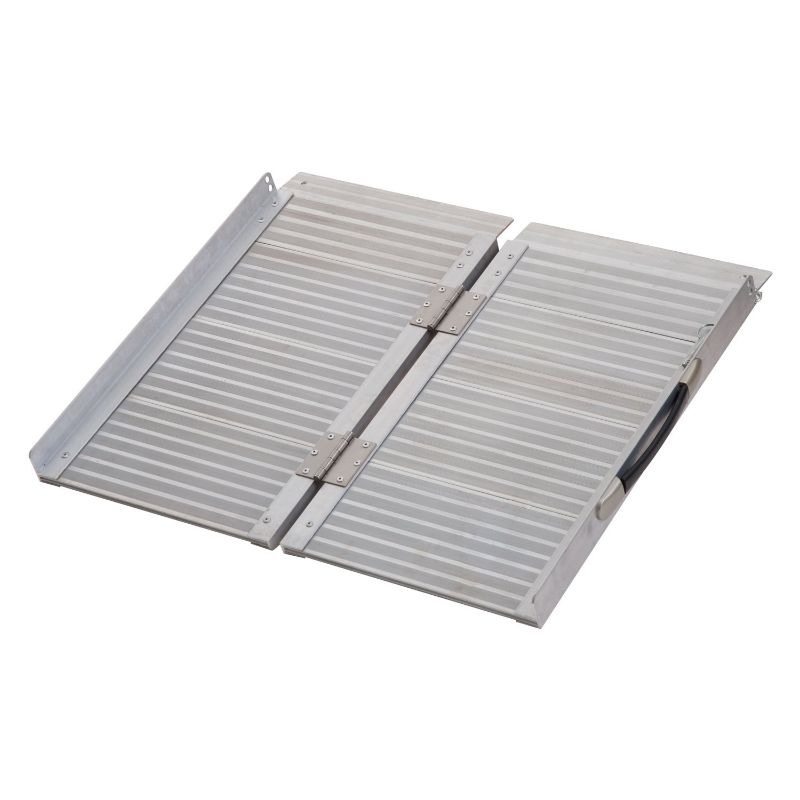 HOMCOM Folding Aluminum Ramp W/Handle for Wheelchairs/Scooters/Pet Mobility 24"