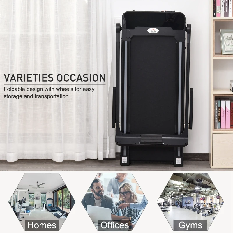 HOMCOM 600W Foldable Steel Motorised Treadmill Black